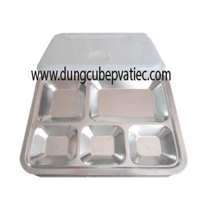 khay cơm inox 5 ngăn a, khay cơm việt nam, giá khay inox 5 ngăn, khay ăn inox 5 ngăn, khay inox công nghiệp