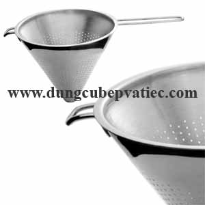 phểu lọc inox, lọc inox, vợt lọc inox, lượt dầu chiên, vớt thực phẩm