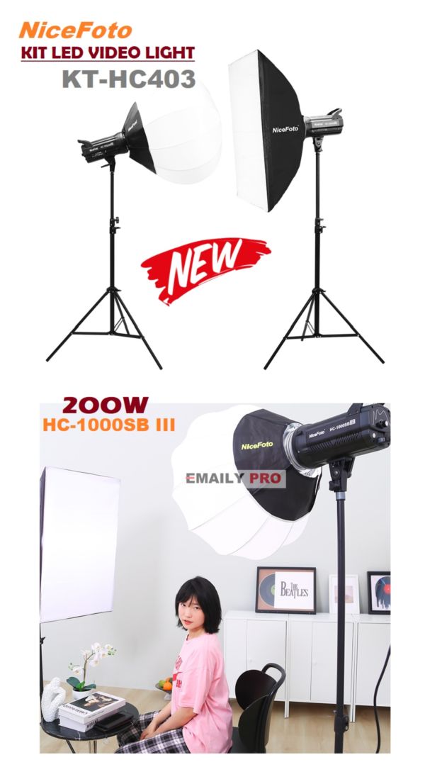 Bộ đèn LED VIDEO LIHGT 200W NICEFOTO KT-HC403 