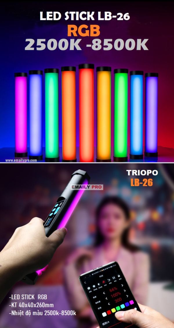Đèn LED STICK TRIOPO LB-26 RGB