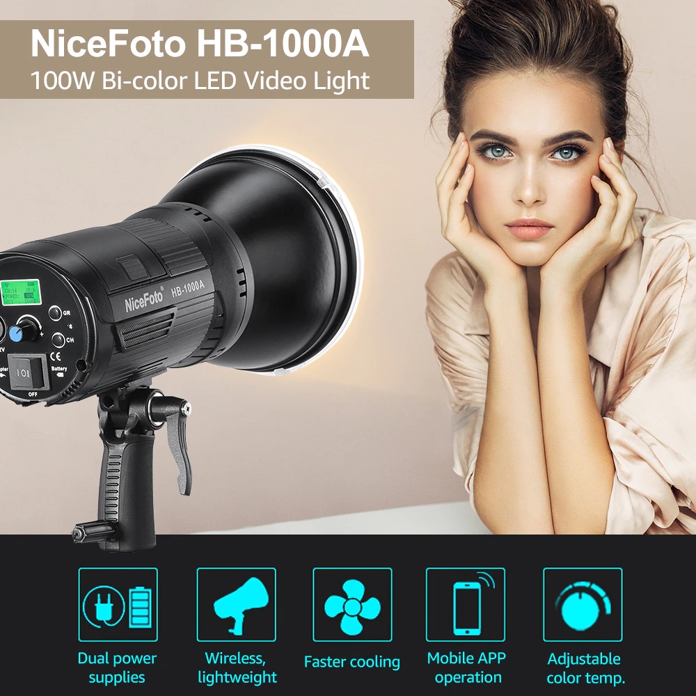 Đèn Video LED Ngoài Trời NiceFoto HB-1000A 3200K-6500K 