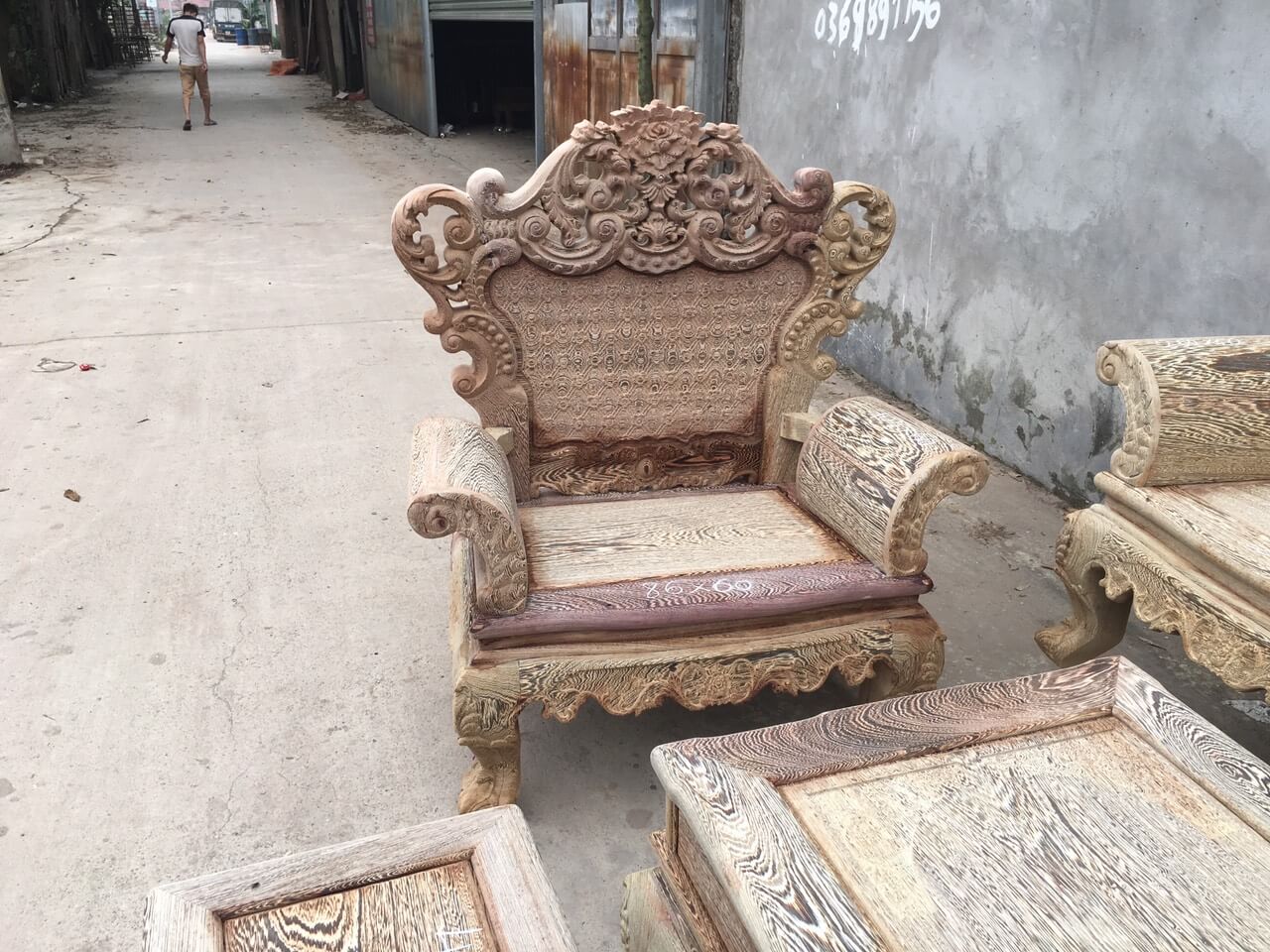 bộ bàn ghế hoàng gia gỗ mun