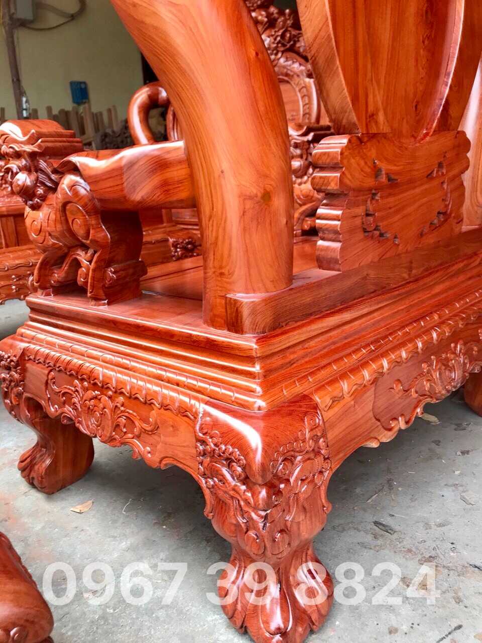 bộ bàn ghế nghê đỉnh gỗ hương