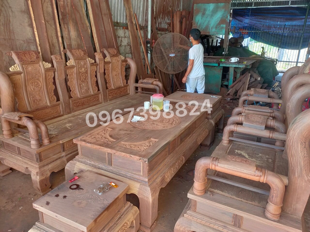 bộ bàn ghế tần thủy hoàng gỗ mun 