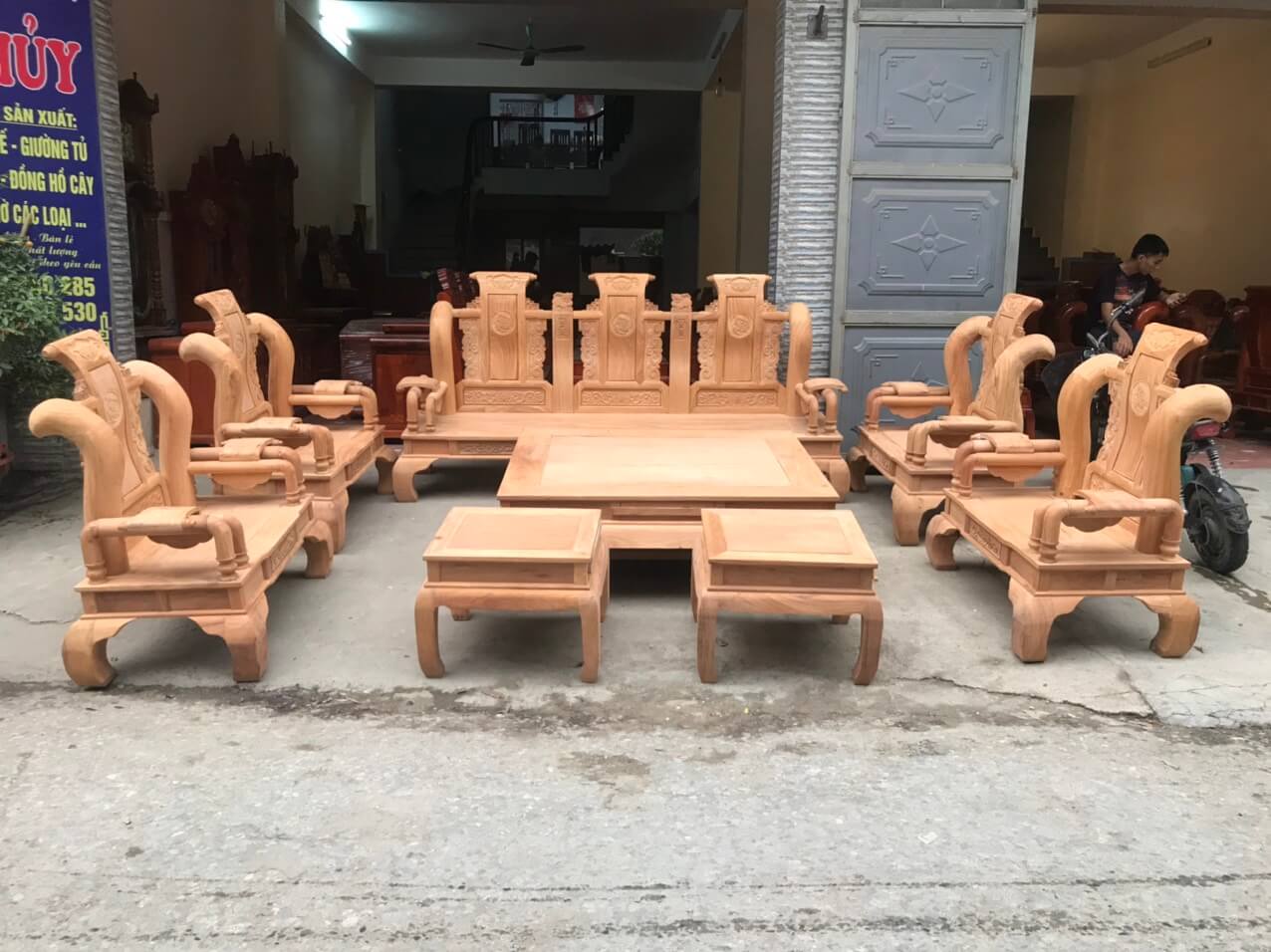 bộ bàn ghế tần thủy hoàng gỗ gõ đỏ