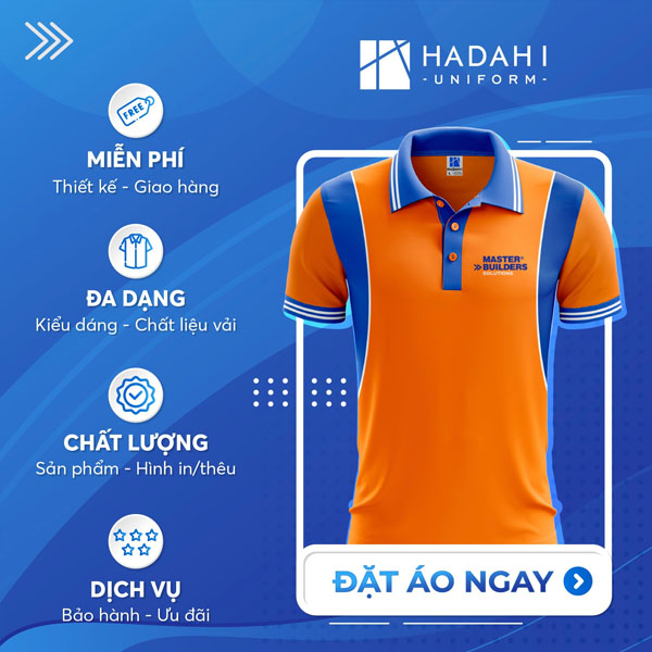 mẫu áo thun in logo đồng phục màu cam hadahi
